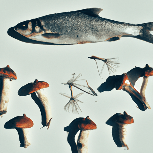wild fishes and wild mushrooms